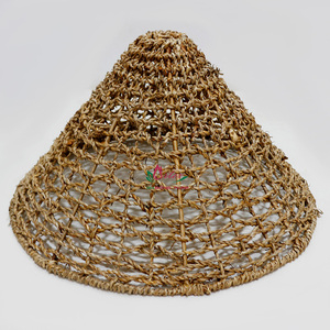 Pantalla de lámpara de cono de algas marinas naturales hechas a mano para iluminación rústica Bohemia del hogar y decoración de interiores - Product Image 2