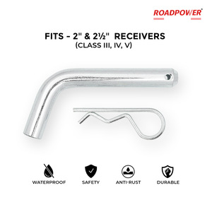 ROADPOWER (RP-HYPN-58) Pasador de Enganche para Remolque de 5/8 Pulgadas con Mango Curvo de Alta Resistencia - Compatible con Receptores de 2 y 2.5 Pulgadas, Acero Forjado de Alta Resistencia - Product Image 3