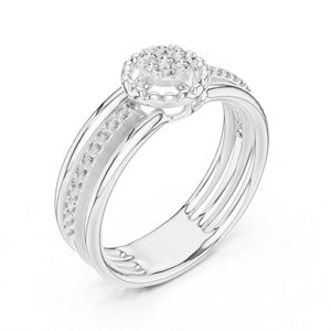 Anillo de Oro Rosa de 14K con Diamante Cultivado en Laboratorio para Mujer |   Ropa de Fiesta |   Diamante Cultivado Nuevo - Product Image 4