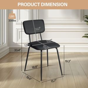 Set Moderno di 4 Sedie Imbottite Nere per Cucina, Bar, Ufficio o Soggiorno in Schiuma - Product Image 3