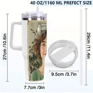 40oz Large Stainless Steel Tumbler <b>With</b> <b>Straw</b> For Office Use - Product Image 4