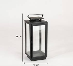 Art Empire Exports – Nouvelle Lanterne Carrée Moderne en Fer Noir avec Panneaux en Verre, Faite à la Main, Décoration d'Intérieur pour Halloween et Anniversaire - Product Image 4