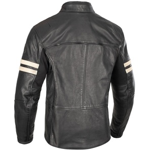 Men's Slim Fit Motorcycle Style Biker Jacket in Black Genuine Leather with Zipper Pockets Casual Outerwear Coat ODM Supply - Product Image 3