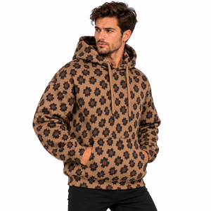 Sweat à capuche personnalisé pour homme, imprimé léopard, en polaire, pull oversize imprimé animal - Product Image 3