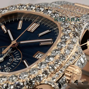 Good Quality Moissanite Diamond Stainless Steel Mens Luxury <b>Watch</b> with Strap Elegant Dial Brilliant Available At Best Price - Product Image 2