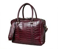 Sacoche d'ordinateur portable professionnelle en cuir véritable imperméable personnalisable de fabrication indienne, haut de gamme, multifonctionnelle pour homme, effet crocodile