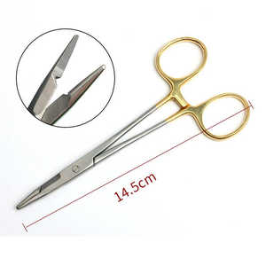 Pince de pêche à la mouche standard avec boucles dorées, forceps à mâchoires courbes, ciseaux, réutilisable, en acier inoxydable chirurgical Hosanna HS-0326-38, garantie 1 an - Product Image 6
