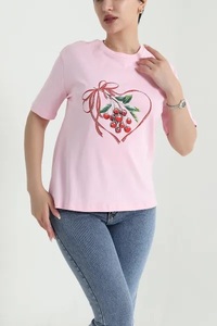เสื้อคอเต่าผู้หญิงไซส์ใหญ่ สีพื้น ผ้าถัก 100% คอตตอน กันยับ แห้งเร็ว ระบายอากาศ ป้องกันรังสียูวี มีโลโก้ สไตล์ลำลอง แขนสั้น สำหรับฤดูร้อน - Product Image 4