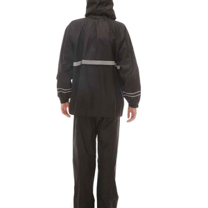 Universal Adult Waterproof Rain Suit Hooded Jacket And Pants <b>Set</b> Polyester Material Outdoor Hiking Camping Casual Wear - Product Image 3