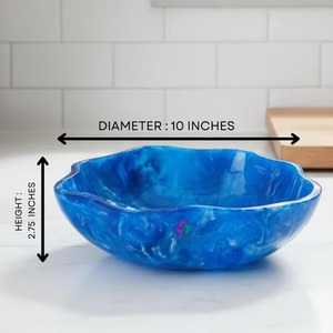 Resin serving bowl with contemporary design elegant finish suitable for showcasing desserts snacks salads or festive food - Product Image 3