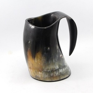 F S INTERNATIONAL Tasse en corne de buffle faite à la main, style américain, avec poignée polie, écologique, emballage personnalisé, pour vin, bière, fête - Product Image 4