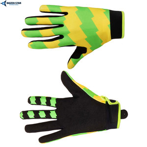 Gants de course Daizen Star International, à doigts entiers, rayés vert et jaune, antidérapants, activités de plein air, unisexe - Product Image 5