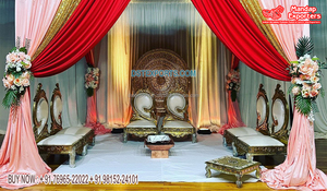 Chaises de mariage de créateur Vidhi, installation de Mandap en bois sculpté Antique, chaises de Mandap de mariage traditionnelles, chaises de Mandap de mariage - Product Image 3