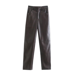 Artificial Leather <b>Snake</b> Pattern <b>Trousers</b> Dark Country High Quality Brand Street PU Straight High Street Loose Long Pants Men - Product Image 2