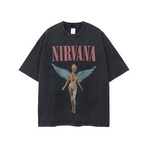 T-shirt con stampa grafica effetto lavato, casual, vestibilità ampia, streetwear, grafica vintage, t-shirt casual streetwear unisex - Product Image 4
