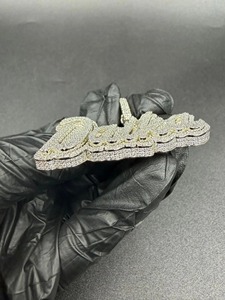 Colgante de Diamantes Estilo Hip Hop, Chapado en Plata 925, Corte Brillante Redondo, Joyería para Uso Diario Masculino - Product Image 2