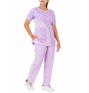 ชุดยูนิฟอร์มทางการแพทย์แบบคลินิกสำหรับบุรุษและสตรี ชุดสครับพยาบาลแบบจั๊มสูท แขนสั้น ผ้าวอร์สเตด ชุดแพทย์ ชุดพยาบาล ชุดสครับสำหรับโรงพยาบาล - Product Image 3