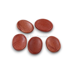 Pierre de méditation en Goldstone brun polie, forme ovale, cristal de guérison, Feng Shui, sensation tactile réelle, format pouce de poche, vente en gros, fabricant - Product Image 1