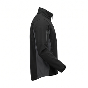 Pitch Black Charcoal <b>Panel</b> <b>Softshell</b> Heavy Duty Shield High Stand Collar Full Zip Work Wear Staff Uniform Sportswear Outer Cover - Product Image 3