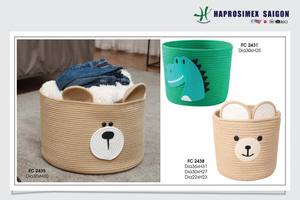 ตะกร้าใส่ของทำจากผ้าฝ้ายเป็นมิตรต่อสิ่งแวดล้อมดีไซน์สี่เหลี่ยมผืนผ้า2025มีหน้ายิ้มพับเก็บได้สำหรับการจัดระเบียบในบ้านสไตล์อเมริกัน - Product Image 6