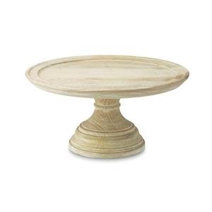 Support à gâteau rond en bois de manguier, plateau à gâteau sur piédestal, présentoir à desserts fait main pour mariage, fête, maison, artisanat en bois - Product Image 2