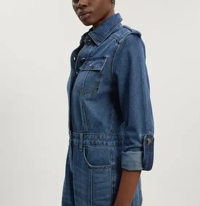 Women's <b>Wide</b> <b>Leg</b> Denim <b>Jumpsuit</b> Trendy Jean One Piece Casual Streetwear Wholesale Manufacturer Playsuit Overalls Trousers Jeans - Product Image 4