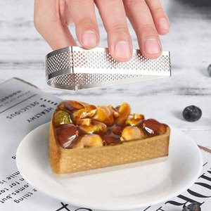Perforated Fan Shape Tart Ring Stainless Steel 2cm Height Sector <b>Slice</b> Mold 1 Piece Flower Display Korea Made Oven Safe Handmade - Product Image 2