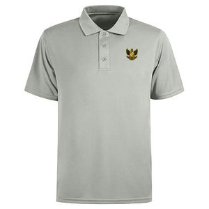 Polo à manches courtes gris clair pour homme, logo brodé, couleur unie, décontracté, respirant, tissu Oxford, coupe classique - Product Image 1