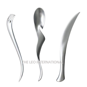Easy Top Silver Plated Spoon Cutlery Set Aluminum Metal Modern Mirrored Steel <b>Flatware</b> Set Cutlery Set - Product Image 1