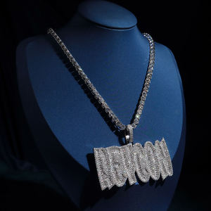 จี้ฮิปฮอปแบบ Iced Out สั่งทำได้ตามต้องการ, จี้ชื่อ/หมายเลข/โลโก้แบบกำหนดเอง, จี้โมอิสซาไนต์ - Product Image 4
