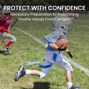 Gants de football américain pour jeunes, gants de receveur durables, respirants et flexibles pour enfants, garçons et filles, en blanc et noir - Product Image 3