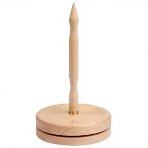 Wooden Yarn Holder Yarn Stand Rotating Ball Winder <b>Knitting</b> Crochet Thread Organizer for Handcrafts Use - Product Image 1