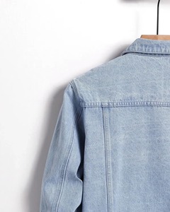 Factory Wholesale Mens <b>Custom</b> <b>Denim</b> <b>Jacket</b> Stand Patchwork Breathable Soft Cotton Fill Vintage Washed OEM Comfortable Stylish - Product Image 4