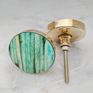 ลูกบิดประตูตู้ทรงสี่เหลี่ยมหลากสีสันพร้อมกรอบทองเหลืองมือจับเฟอร์นิเจอร์ห้องครัว - Product Image 2