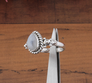 925 Sterling <b>Silver</b> Bezel Setting Rainbow Brilliant Cut Handmade Classic Boho Dainty <b>Solitaire</b> Gemstone <b>Ring</b> Wedding Party - Product Image 3