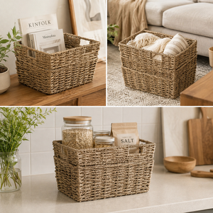 <b>Rectangular</b> <b>Storage</b> Seagrass <b>Baskets</b> - Product Image 4