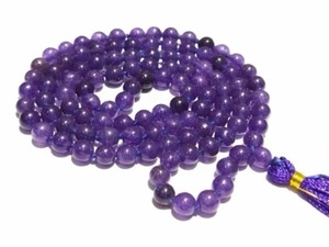 Wholesale 108 Natural 8mm Amethyst Mala Beads Customizable Crystal Necklace Handmade Dynamic Crystal <b>Art</b> Collectible for - Product Image 2