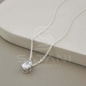 Collier pendentif solitaire en moissanite taille poire en or 10 carats, élégant pendentif diamant en forme de goutte pour femme, bijou fin minimaliste, cadeau - Product Image 5