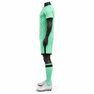 Maillots de football personnalisés en gros, ensemble uniforme de football avec logo frontal à carreaux, séchage rapide, respirant, tenue d'équipe OEM - Product Image 3