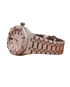 Montre entièrement sertie de diamants avec cadran blanc en or blanc et bracelet en diamants, montres à quartz pour la vente à l'exportation, montre hip-hop avec diamants - Product Image 3