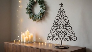 Designer Metal Christmas <b>Tree</b> Decor for <b>Tabletop</b> Living Room Office Desk and Festive Holiday Decoration Indoor Decor From India - Product Image 3