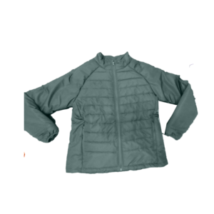 Veste matelassée grise pour homme, coupe classique, col montant, fermeture éclair coupe-vent, vêtement d'hiver décontracté - Product Image 1