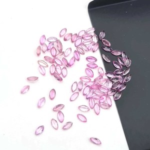 Lote de piedras preciosas sueltas de zafiro rosa natural, corte marquesa facetado, de 1-6 mm, para la elaboración de joyería artesanal. - Product Image 1