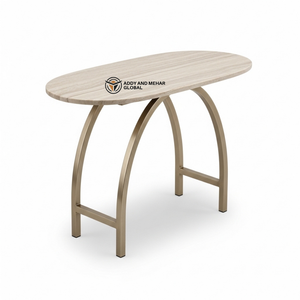 Industrial Accent <b>Stool</b> Oval Gold Metal Frame End <b>Table</b> Eco-Friendly Durable Premium Vanity <b>Stool</b> for Bedroom School - Product Image 1