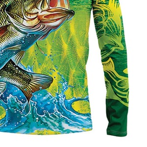 Camisa de Pesca de Manga Larga para Hombre, Diseño de Lubina con Impresión por Transferencia de Calor, UPF 50, Anti-UV, Transpirable, 100% Poliéster, Ropa para Exteriores - Product Image 4