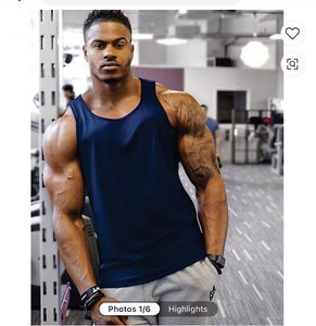 Débardeur de sport tricoté grande taille respirant pour homme, idéal pour la gym et la course à pied, personnalisable pour adultes - Product Image 3