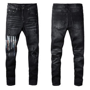 Jeans de Mezclilla Azul Claro para Hombre, Corte Recto, Cintura Media, Ajuste Regular, Casual, Poliéster/Algodón, Ecológicos, Transpirables, para Verano - Product Image 5
