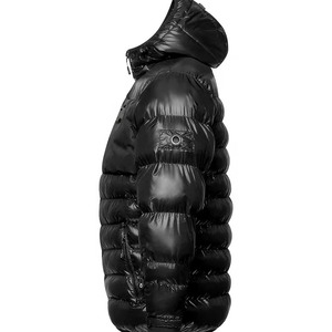 High Quality Custom Shinny Puffer Jacket for Men Breathable OEM Low MOQ Casual <b>Quilted</b> <b>Winter</b> Design Washed Zipper - Product Image 4