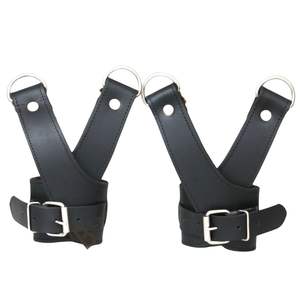 Premium Leather Wrist and Ankle Cuffs <b>for</b> BDSM Control Play - Product Image 4
