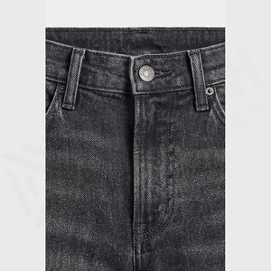 Jean en denim coupe droite délavé foncé pour homme, taille haute, coupe classique, en coton, style décontracté, pantalon d'automne - Product Image 4